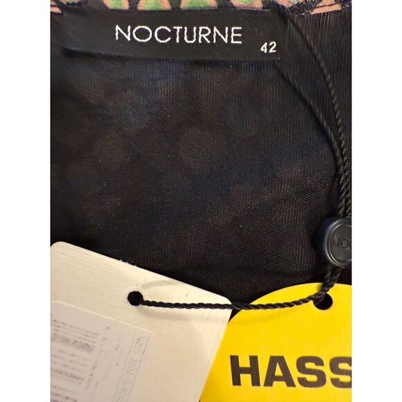 NWT NOCTURNE Dress Mini‎ Wrap Black Print Size XL - Picture 16 of 16